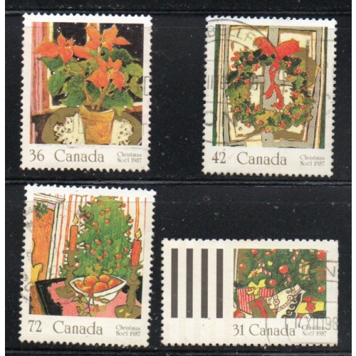 Canada Sc 1148-1151 1987 Christmas stamp set used