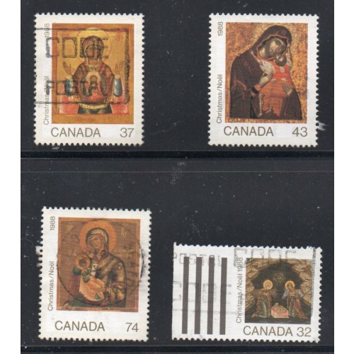 Canada Sc 1222-1225 1988 Christmas stamp used