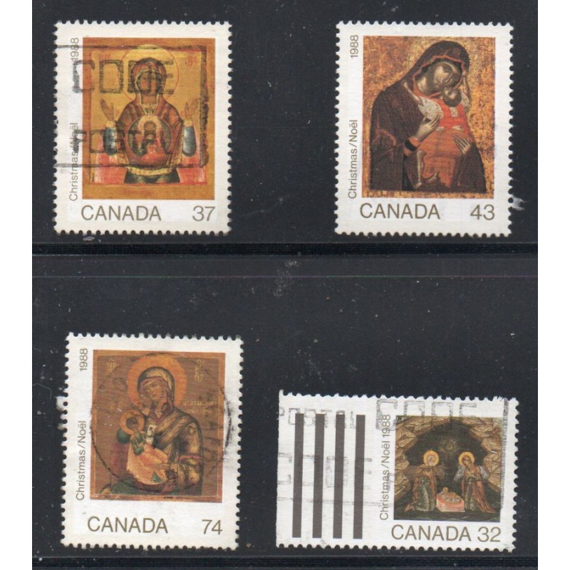 Canada Sc 1222-1225 1988 Christmas stamp used