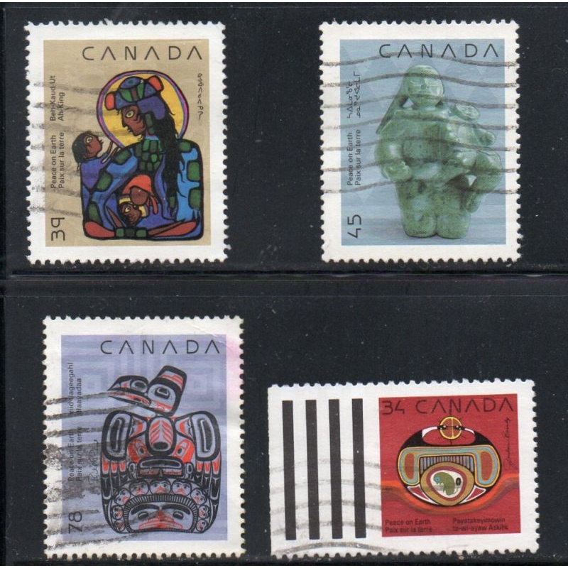 Canada Sc 1294-1298 1990 Christmas stamp set used