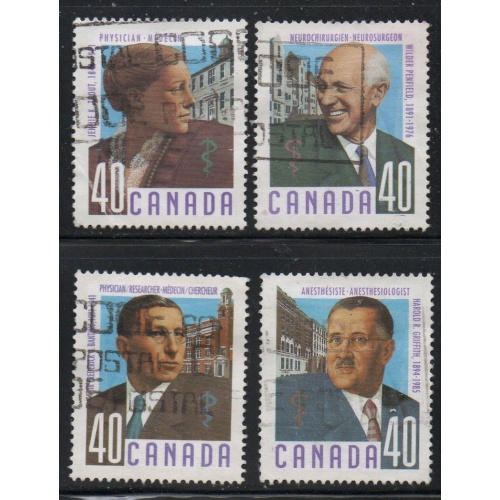 Canada Sc 1302-1305  1991 Canadian Doctors stamp set used