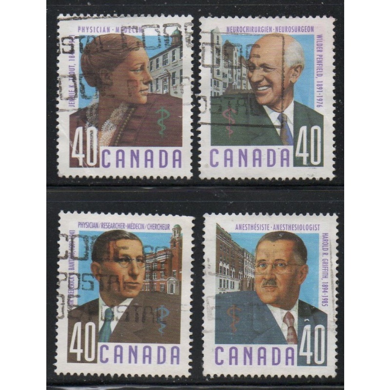 Canada Sc 1302-1305  1991 Canadian Doctors stamp set used