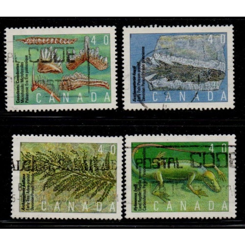 Canada Sc 1306-1309 1991 Prehistoric Life stamp set used