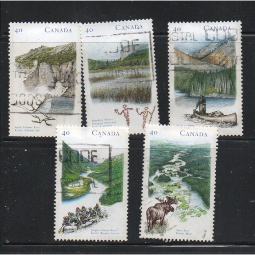 Canada Sc 1321-1325  1991 Canadian Rivers stamp set used