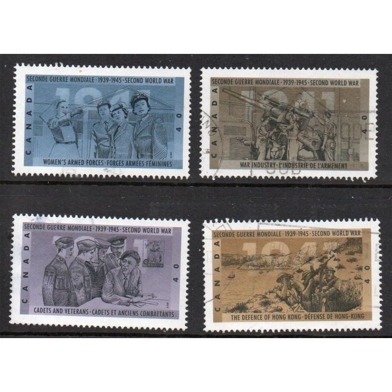 Canada Sc 1345-1348  1991  WW II events stamp set used