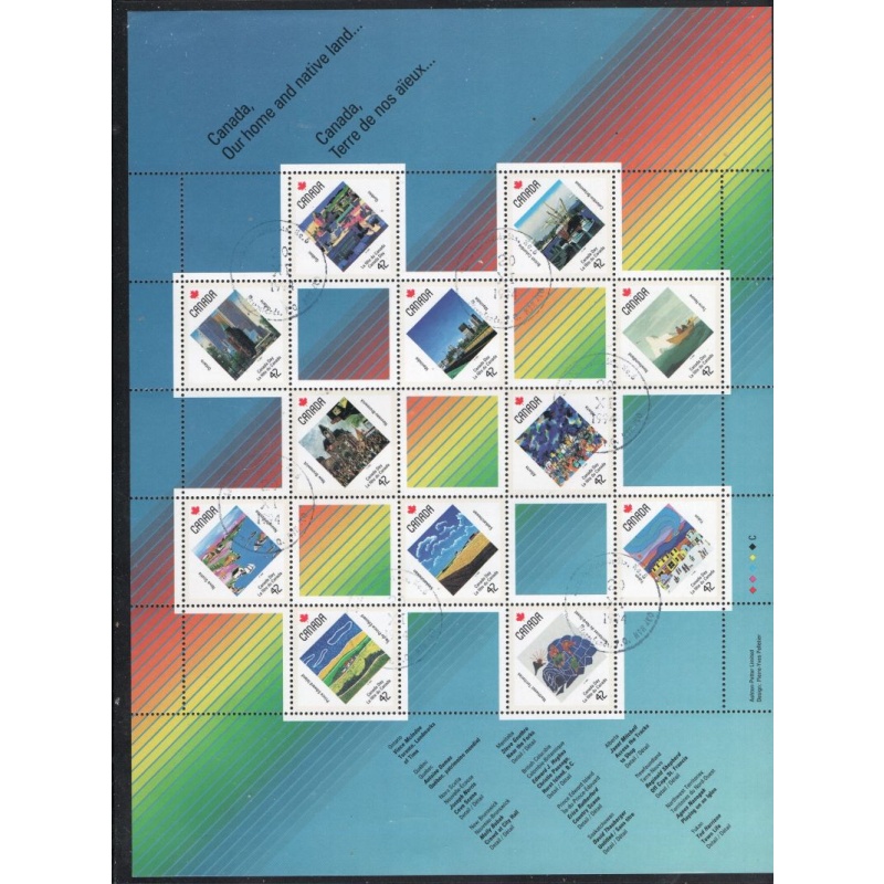 Canada Sc 1431a 1992 Canada Day stamp sheet used