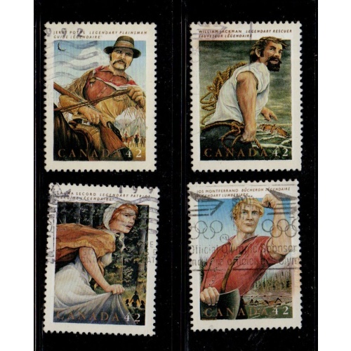 Canada Sc 1432-1435 1992 Legendary Heroes stamp set used