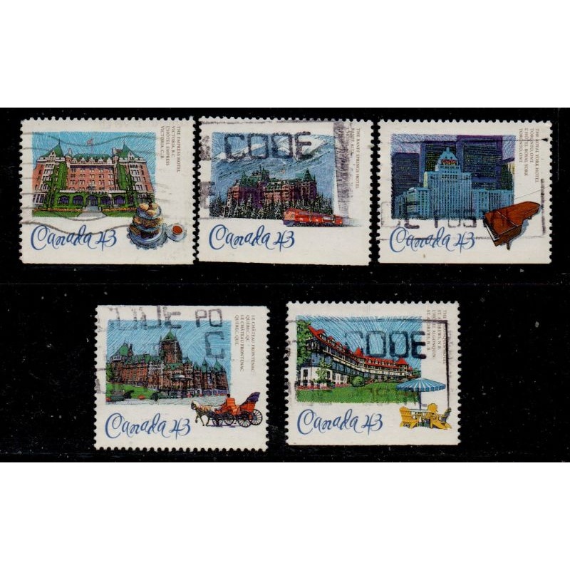 Canada Sc 1467-1471 1993 CPR Hotels stamp set used