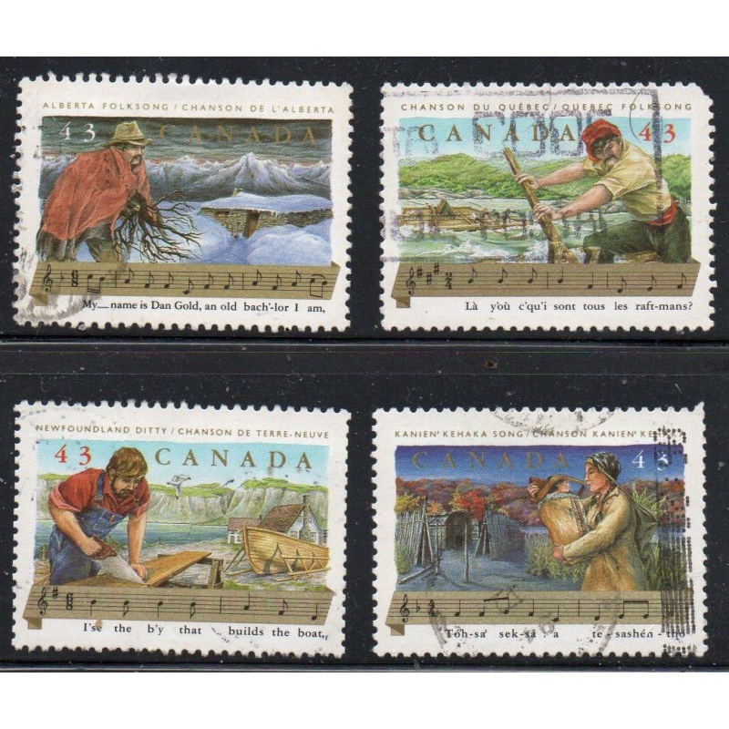 Canada Sc 1491-1494 1993 Canadian Folklore stamp set used