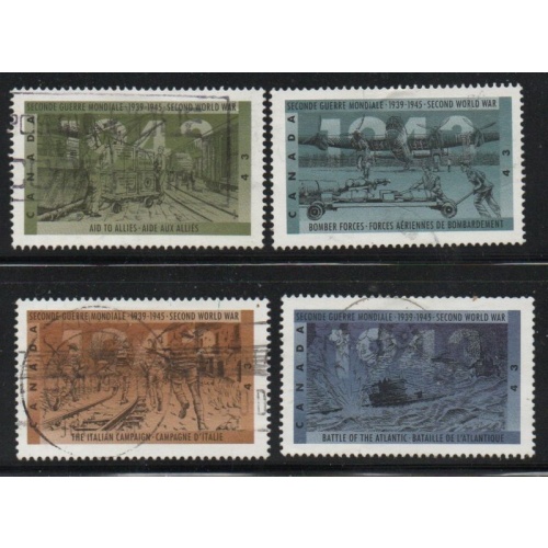 Canada Sc 1503-1506 1993 WWII 1943 Events stamp set used