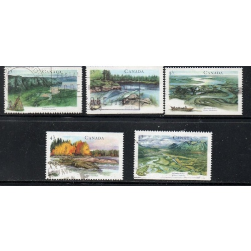 Canada Sc 1511-1515 1994 Heritage Rivers stamp set used