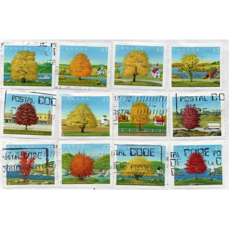 Canada Sc 1524a-1524l 1994 Canada Day Maple Trees stamp set used