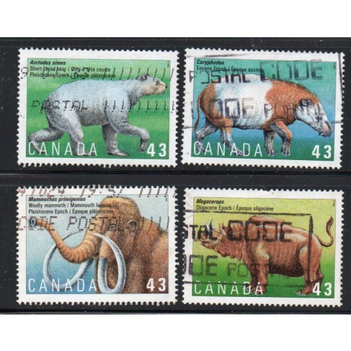 Canada Sc 1529-1532 1994 Prehistoric Life stamp set used