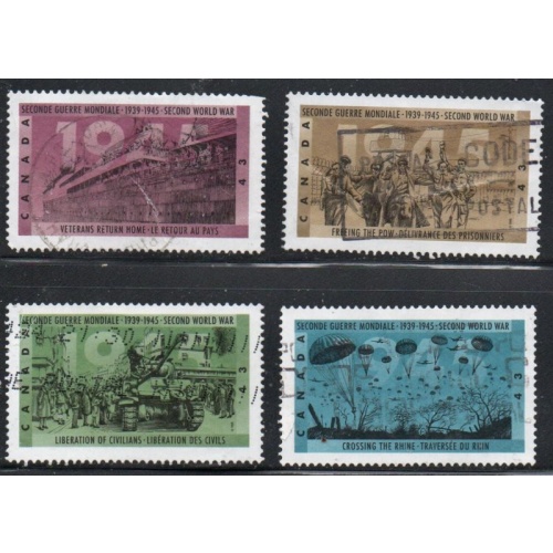 Canada Sc 1541-1544 1995 WW II 1945 Events stamp set used