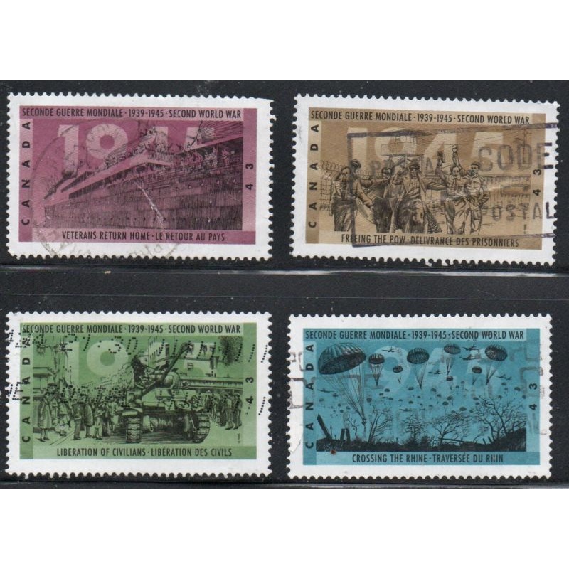 Canada Sc 1541-1544 1995 WW II 1945 Events stamp set used