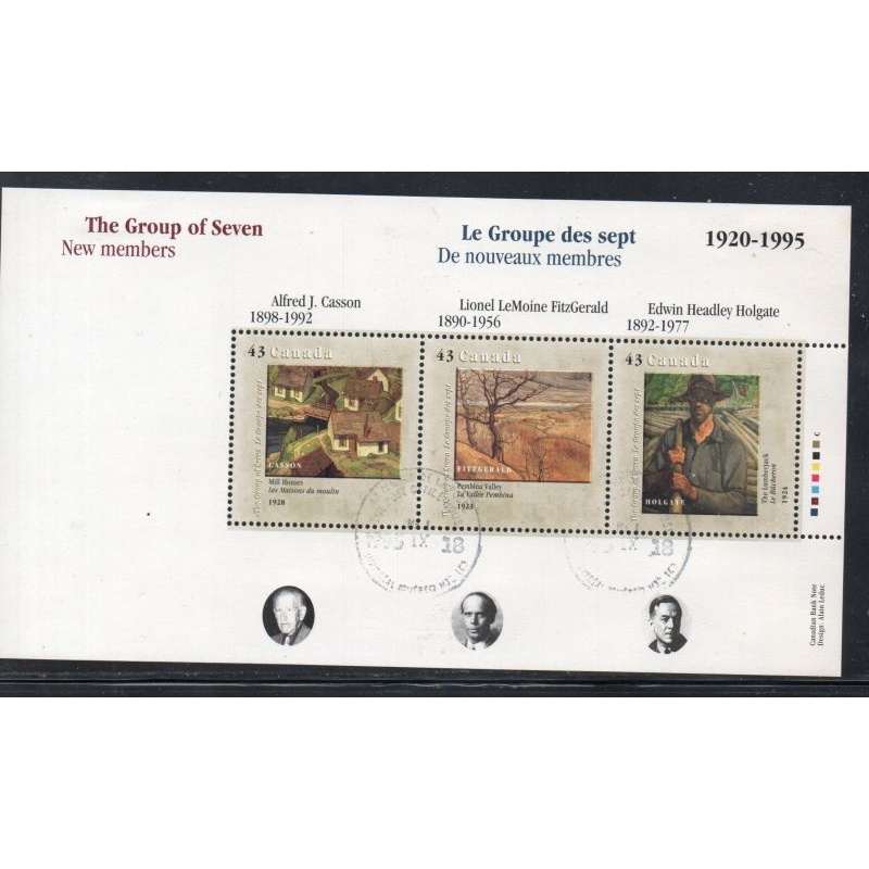 Canada Sc 1559-1561 1995 Group of 7 stamp  souvenir sheets used