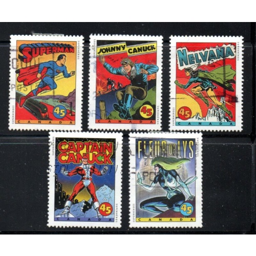 Canada Sc 1579-1583 1995 Superheroes stamp set used