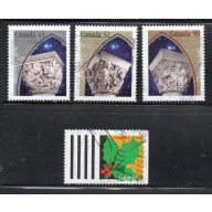 Canada Sc 1585-1588 1995 Christmas stamp set used