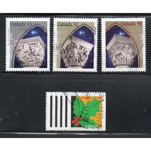 Canada Sc 1585-1588 1995 Christmas stamp set used