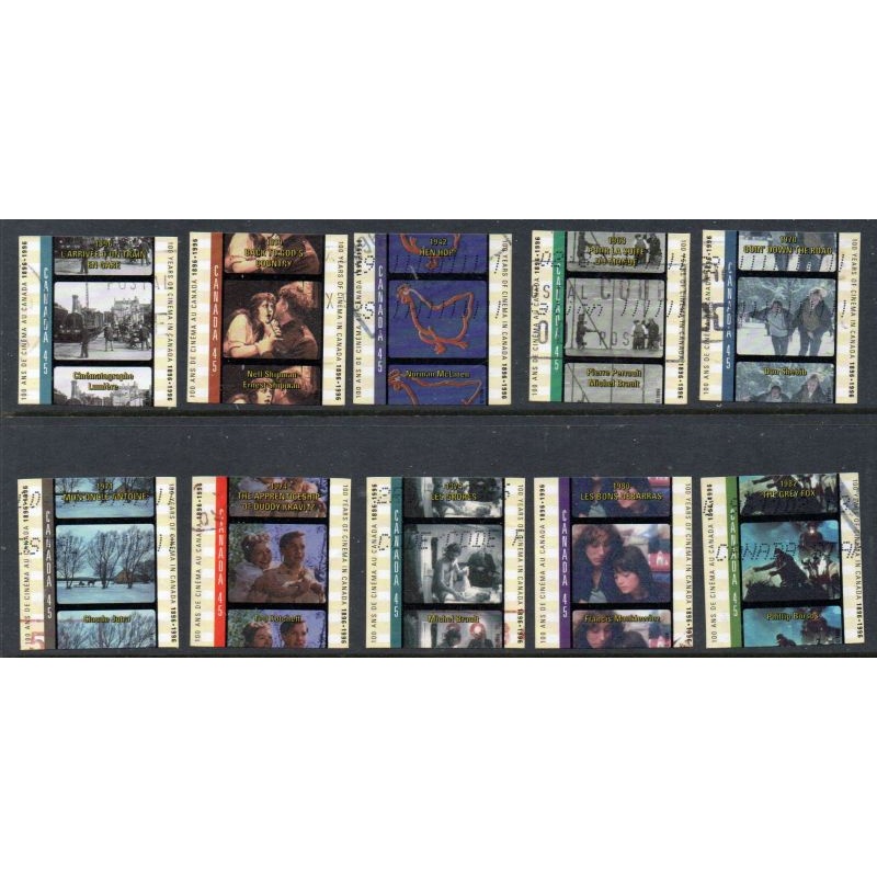 Canada Sc 1615a-1616e 1996 Cinema in Canada stamp set used