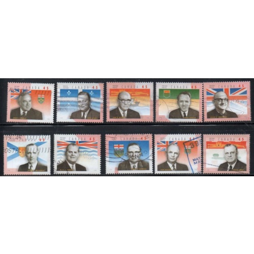 Canada  Sc 1709a-1709j 1998 Provincial Premiers stamp set used