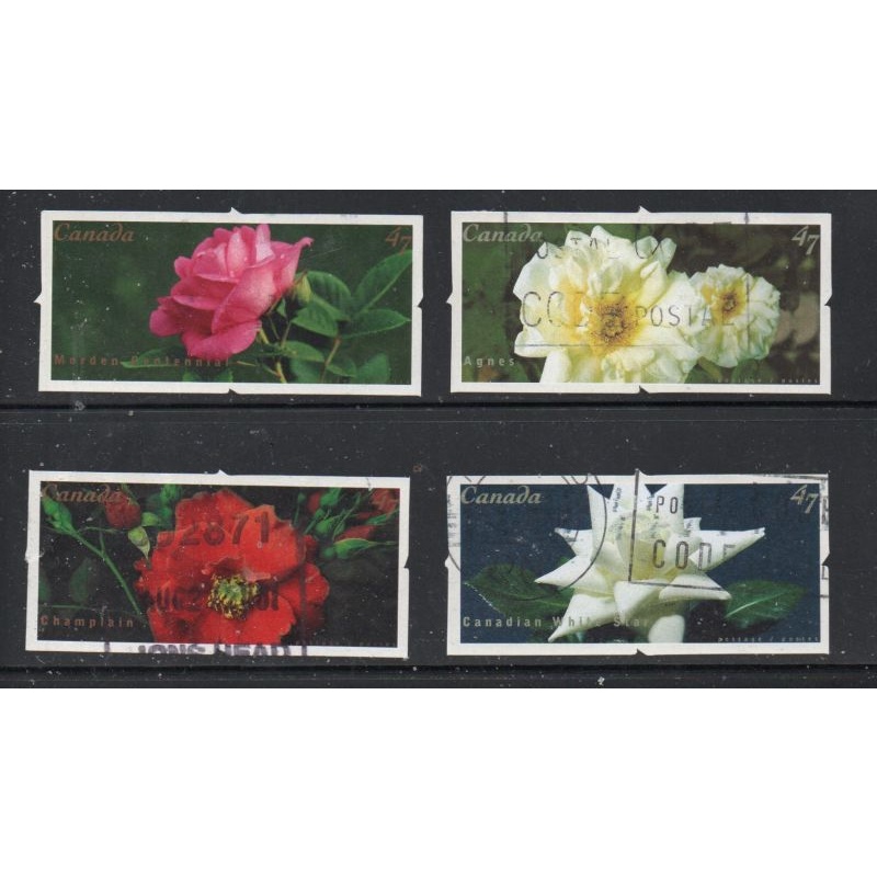 Canada Sc 1911-1914 2001 Roses self adhesive stamp set used