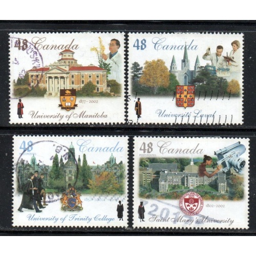 Canada Sc 1941-1944 2002 Universities stamp set used