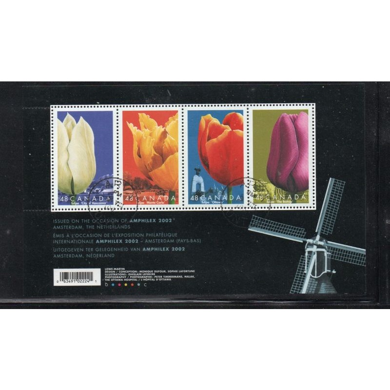 Canada Sc 1947 2002 Tulips stamp sheet used