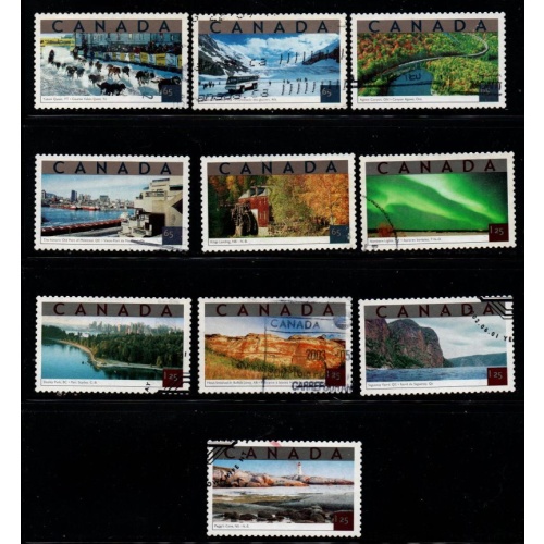 Canada Sc 1952a-e 1953a-e  2002 Tourist Attractions stamp set used