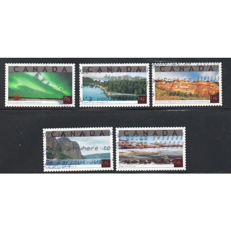 Canada Sc 1953a-e  2002 Tourist Attractions stamp set used