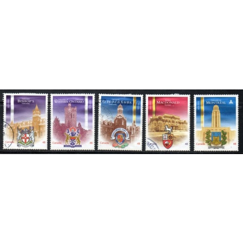 Canada Sc 1973-1977 2003 48 c Universities stamp set used