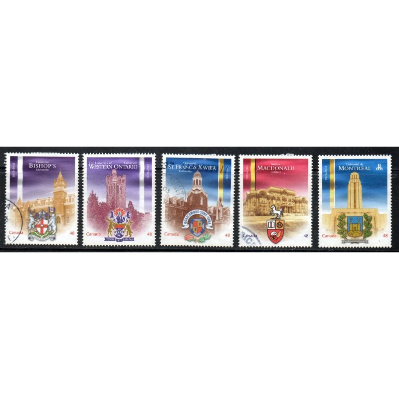 Canada Sc 1973-1977 2003 48 c Universities stamp set used