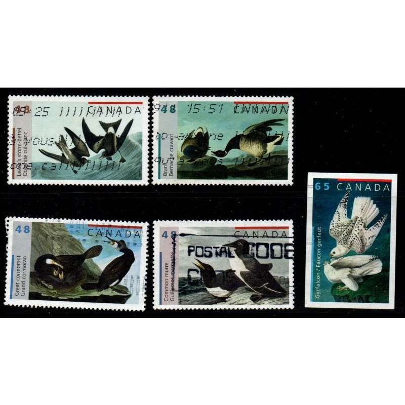 Canada Sc 1979-83 2003 Audubon Birds stamp set used