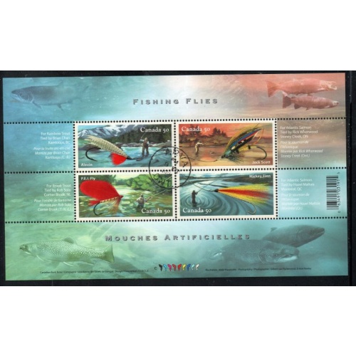 Canada Scott 2087 2005 Fishing Flies stamp sheet used