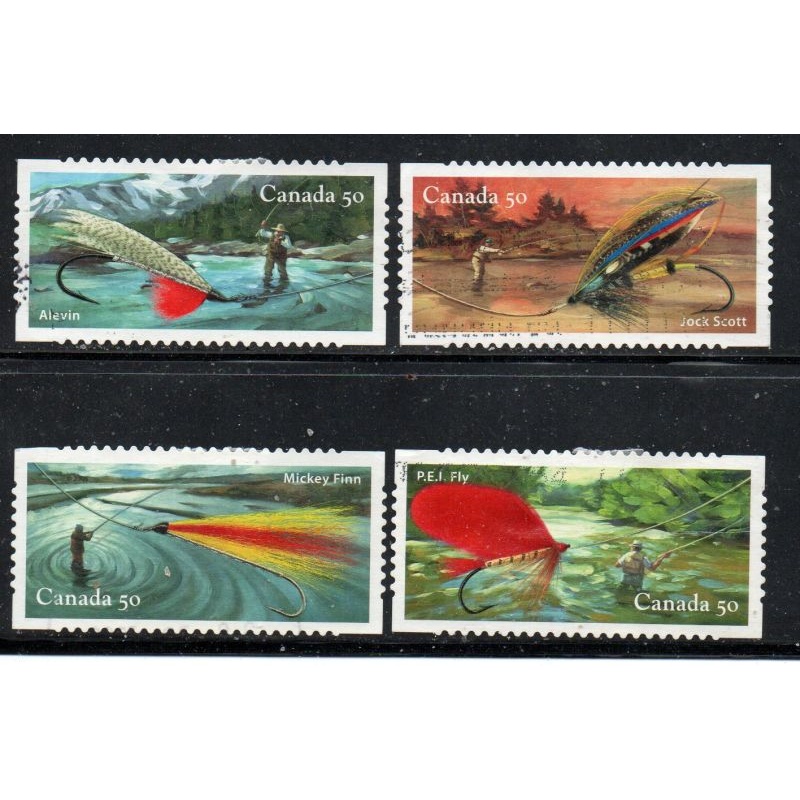 Canada Sc 2088a-2088d 2005 Fishing Flies stamp set used