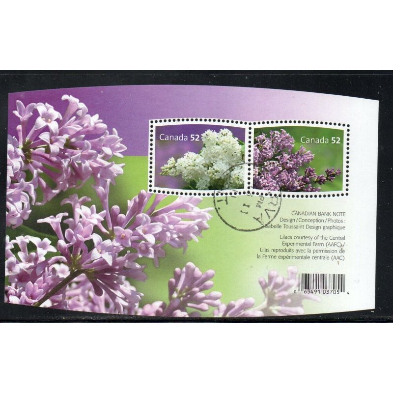 Canada Scott 2206 2005 Lilacs stamp sheet used