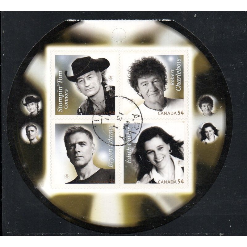 Canada Scott 2334d 2009 Recording Artists stamp booklet pane used