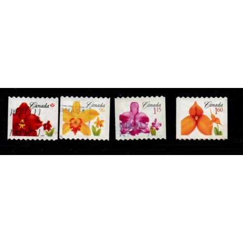 Canada Sc 2244-2247 2007 Flower Coil stamp set used