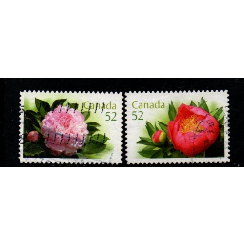 Canada Sc 2260a-b 2008  Peonies  stamp set used