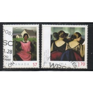 Canada Sc 2395, 2396a 2010 Heward Paintings stamp set  used