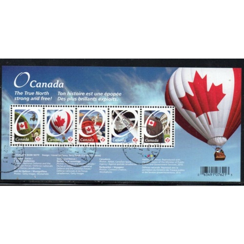 Canada Scott 2418 2011 O Canada stamp sheet used