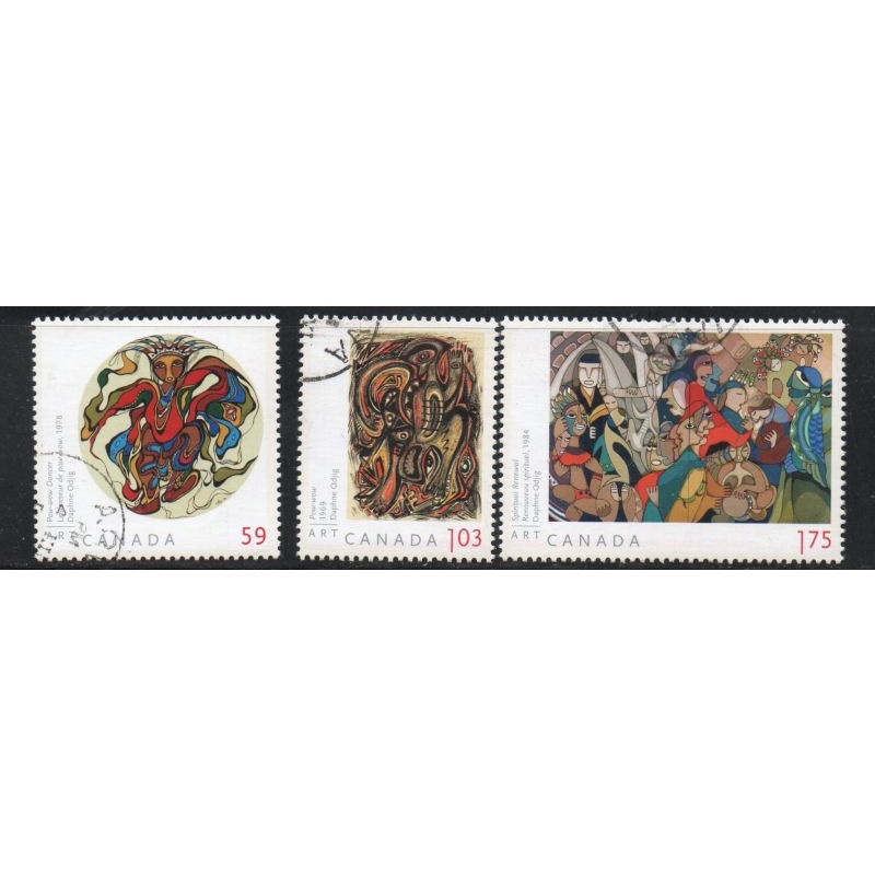 Canada Sc 2436, 2438-39 2011 Daphne Odjig Paintings stamp set  used