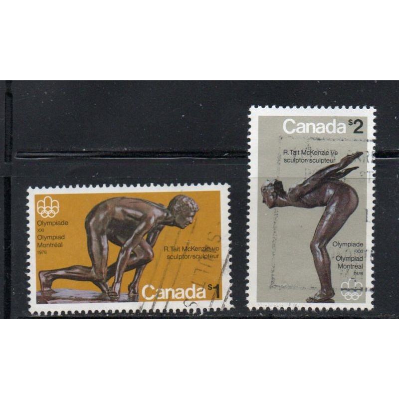 Canada  Sc 656-657 1975 Olympic high value stamp set used