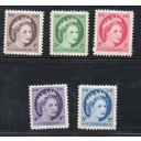Canada Sc 337p-341p 1962 QE II Phosphor stamp set mint NH