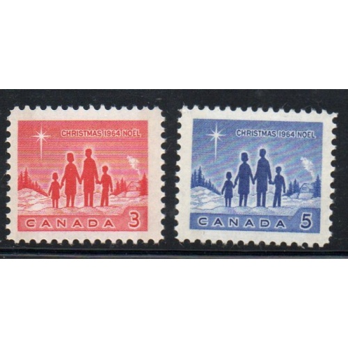 Canada Sc 434p-435p 1964 Christmas Phosphor stamp set mint NH