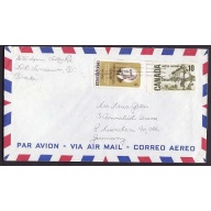 Canada-cover #9944 - 10c Jack Pine + 6c Vincent Massey airmail to Germany - Vancouver , BC - 25 II