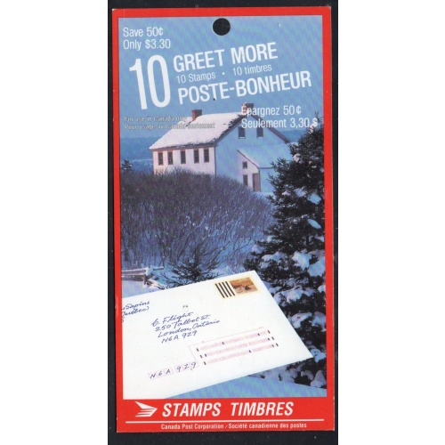 Canada Unitrade Bk106 1989 33c Greet More Christmas stamp booklet mint NH
