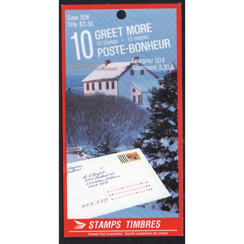 Canada Unitrade Bk106 1989 33c Greet More Christmas stamp booklet mint NH