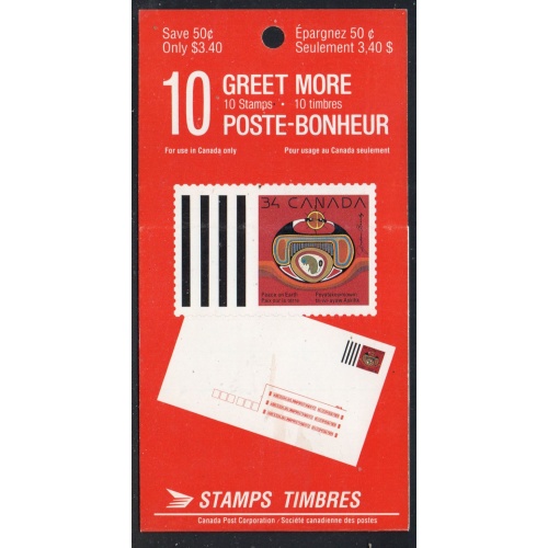 Canada Unitrade Bk119 1990 34 c Greet More Christmas stamp booklet mint NH