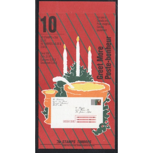 Canada Unitrade Bk133b 1991 35 c Greet More Christmas stamp booklet mint NH
